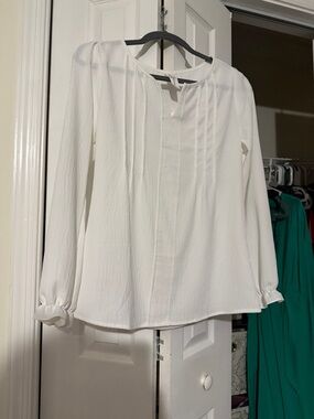 Baltic Born Cream Pintuck Long-Sleeve Blouse